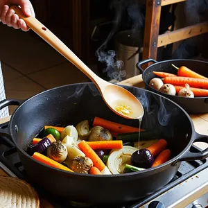 Рецепт Кулеш с копченой скумбрией и картофелем - Обжарка овощей