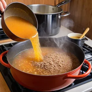 Рецепт Кулеш с копченой свининой и гречкой - Добавление гречки