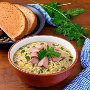 Рецепт Кулеш с копченой уткой и ячневой крупой - Подача