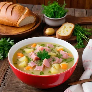 Рецепт Кулеш с копченым окороком и ячменем - Подача