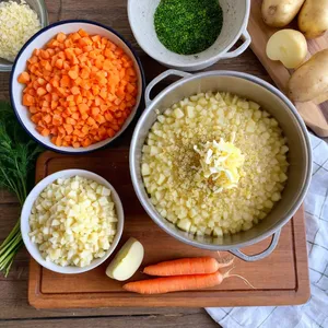 Рецепт Кулеш с копченым сыром и картофелем - Подготовка ингредиентов