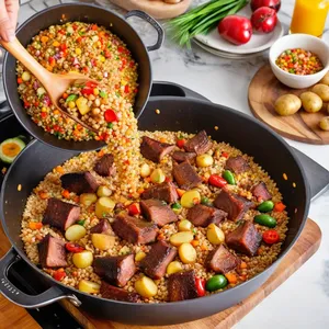 Рецепт Кулеш с копчеными ребрышками и ячменем - Добавление ячменя и картофеля