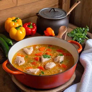 Рецепт Кулеш с печеным перцем и копченой паприкой - Приготовление кулеша