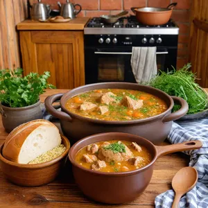 Рецепт Кулеш с пшеном и курицей - Подача
