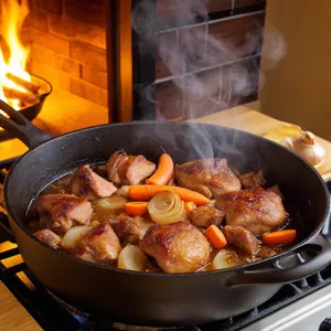 Рецепт Кулеш с тыквой и чечевицей - Обжарка мяса и овощей