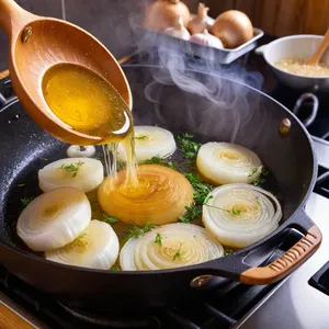 Рецепт Куриная грудка в сливочно-горчичном соусе - Приготовление луковой основы