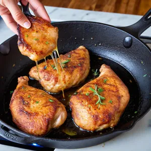 Рецепт Куриные отбивные с апельсиновым глазуром и розмарином - Обжарка куриных отбивных