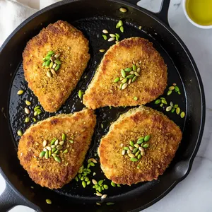 Рецепт Куриные отбивные с фисташковой корочкой и мятным йогуртом - Жарка отбивных