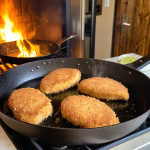 Рецепт Куриные отбивные с манго и кокосовой стружкой - Обжарка отбивных