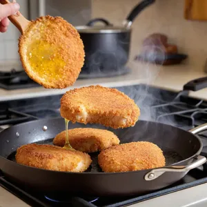 Рецепт Куриные отбивные с песто и моцареллой - Обжарка отбивных