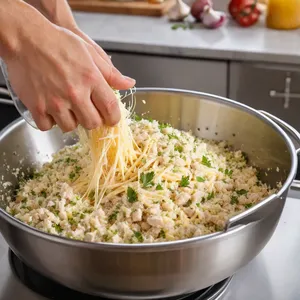Рецепт Куриные шарики в сырной корочке - Приготовление фарша