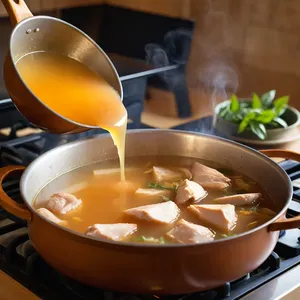 Рецепт Куриный суп-лапша с бататом и кинзой - Подготовка куриного бульона