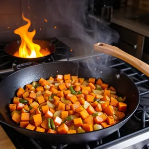 Рецепт Куриный суп-лапша с бататом и кинзой - Обжарка овощей