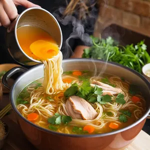 Рецепт Куриный суп-лапша с бататом и кинзой - Добавление лапши и завершение