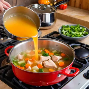 Рецепт Куриный суп-лапша с болгарским перцем и сельдереем - Соединение ингредиентов