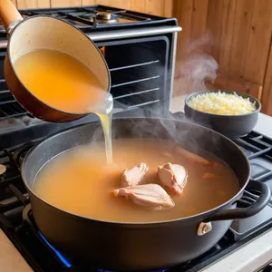 Рецепт Куриный суп-лапша с брокколи и соевым соусом - Приготовление бульона