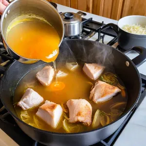 Рецепт Куриный суп-лапша с фенхелем и апельсином - Приготовление бульона