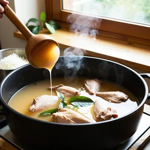 Рецепт Куриный суп-лапша с имбирем и кинзой - Приготовление бульона