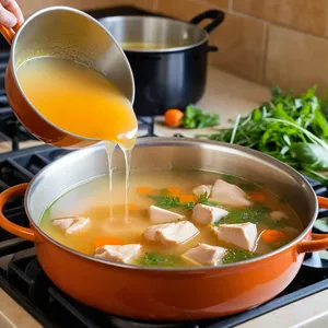 Рецепт Куриный суп-лапша с имбирем и кинзой - Варка бульона