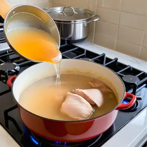 Рецепт Куриный суп-лапша с кабачками и укропом - Подготовка куриного бульона