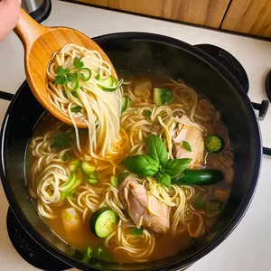 Рецепт Куриный суп-лапша с кабачками и укропом - Добавление кабачков и лапши