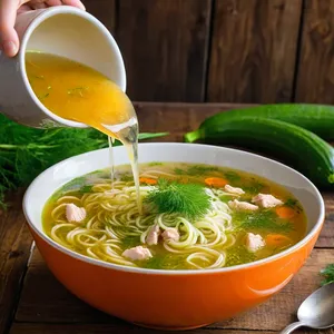 Рецепт Куриный суп-лапша с кабачками и укропом - Добавление зелени