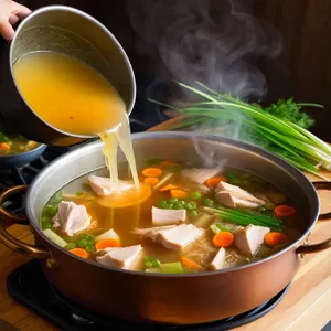 Рецепт Куриный суп-лапша с лемонграссом и кокосовым молоком - Приготовление бульона