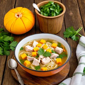 Рецепт Куриный суп-лапша с манго и кинзой - Добавление манго и кинзы