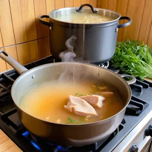 Рецепт Куриный суп-лапша с печеным перцем и кинзой - Приготовление бульона
