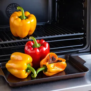Рецепт Куриный суп-лапша с печеным перцем и кинзой - Запекание перца