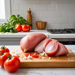 Рецепт Куриный суп-лапша с томатами и базиликом - Подготовка куриного филе и овощей