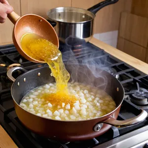 Рецепт Куриный суп-лапша с томатами и базиликом - Обжарка лука и чеснока