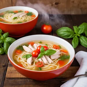 Рецепт Куриный суп-лапша с томатами и базиликом - Завершение и подача