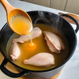 Рецепт Куриный суп-лапша с цукини и чесноком - Подготовка куриного бульона