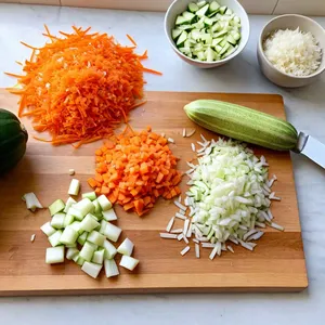 Рецепт Куриный суп-лапша с цукини и чесноком - Подготовка овощей