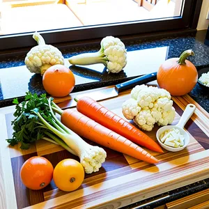 Рецепт Куриный суп-лапша с цветной капустой и куркумой - Подготовка овощей