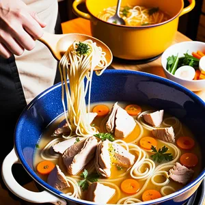 Рецепт Куриный суп-лапша с цветной капустой и куркумой - Добавление лапши