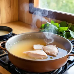 Рецепт Куриный суп-лапша с вялеными томатами и орегано - Подготовка куриного бульона