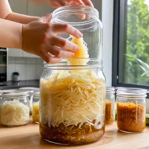 Рецепт Квашеная капуста с гранатом и кинзой - Укладка в банку