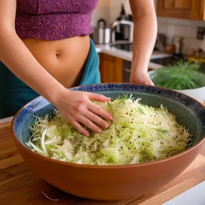 Рецепт Квашеная капуста с грушами и можжевельником - Смешивание ингредиентов