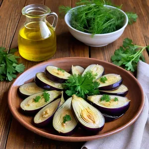 Рецепт Квашеные баклажаны с чесноком и зеленью - Подача