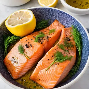 Рецепт Лосось под сырной корочкой с лимоном - Маринование лосося