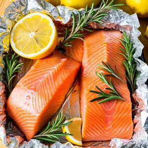 Рецепт Лосось в фольге с лимоном и розмарином - Добавление ароматов