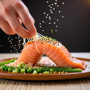 Рецепт Лососевое сашими с трюфельным маслом - Финальные штрихи