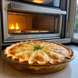 Рецепт Лососевый пирог с шампиньонами и сыром - Выпечка