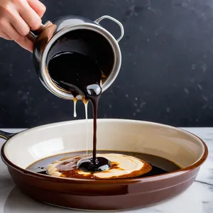 Рецепт Луковый суп с бальзамическим кремом и гренками - Приготовление бальзамического крема