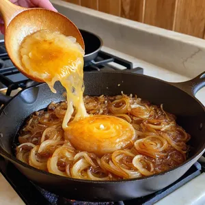 Рецепт Луковый суп с грушевым конфитюром и голубым сыром - Карамелизация лука