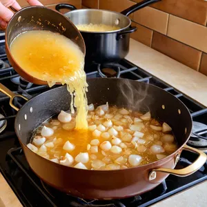 Рецепт Луковый суп с шафраном и хрустящим луком-шалот - Обжаривание лука