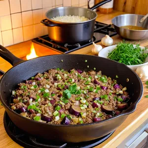 Рецепт Манты с баклажанами и ягненком - Подготовка начинки