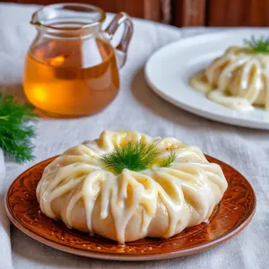 Рецепт Манты с курагой и говядиной - Подача